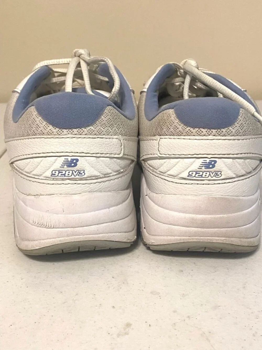 Women's New‎ Balance White/Blue Leather 928v3 Walking Shoes Size 7.5 4E WIDE